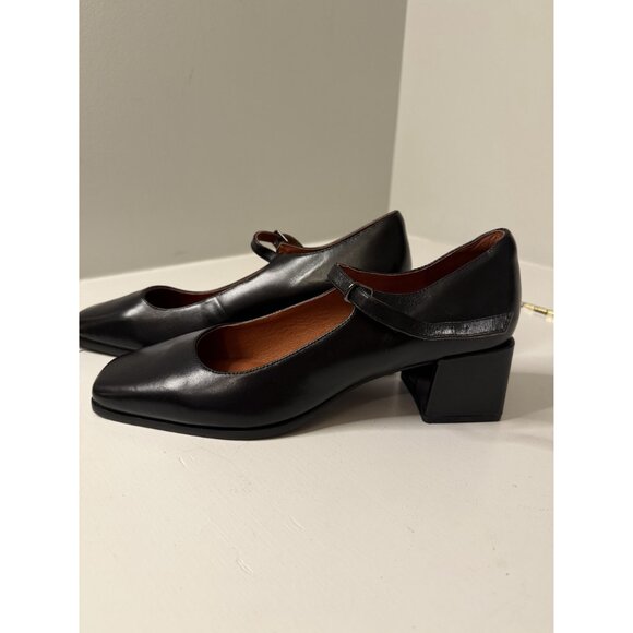 Intentionally Blank Christopher Mary Jane Heel Black Leather US 11 NEW $198 - Picture 9 of 15